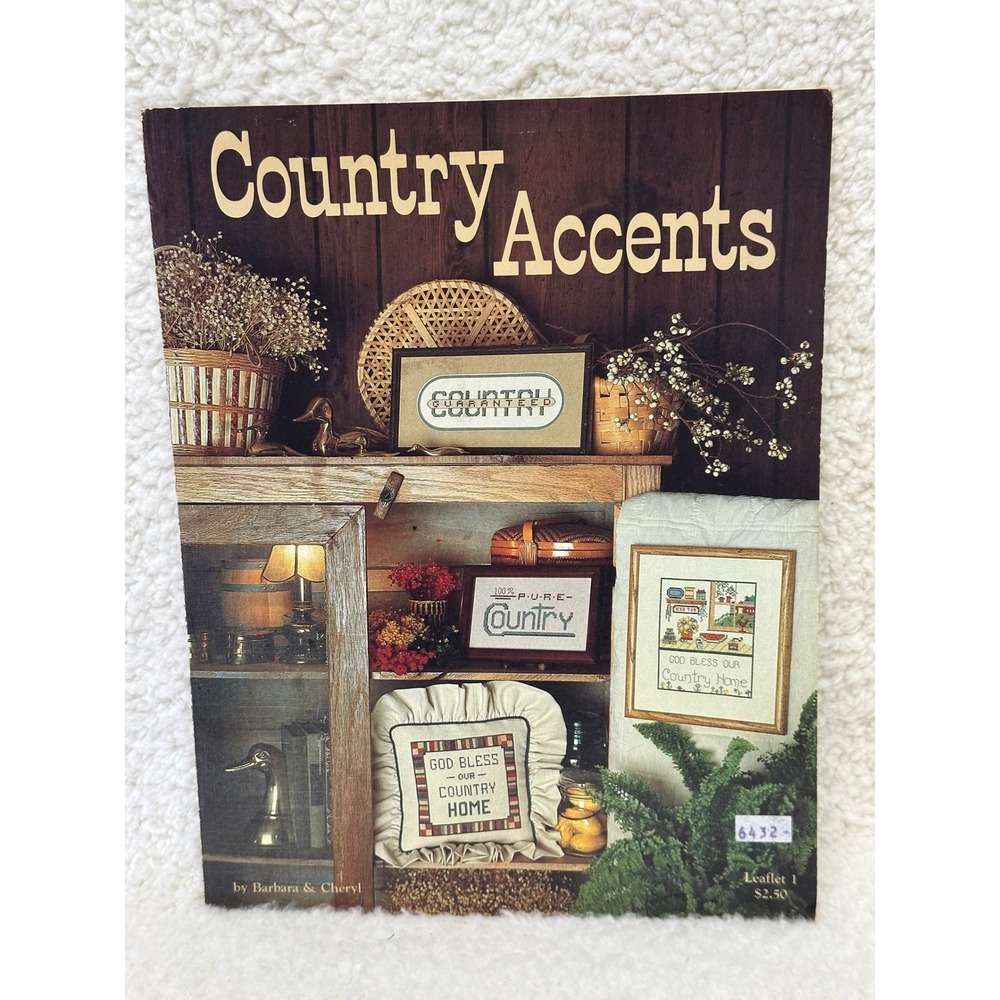 Barbara & Cheryl Country Accents Leaflet 1 Cross Stitch Patterns Booklet Vintage
